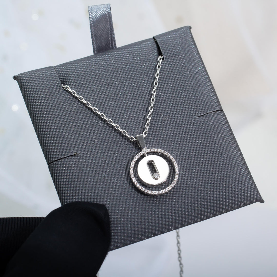 [AuraEcho]LUCKY MOVE PM NECKLACE SILVER DIAMOND