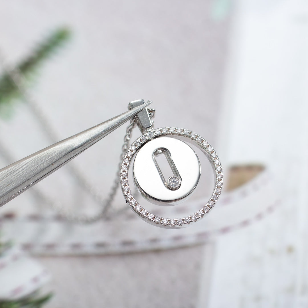 [AuraEcho]LUCKY MOVE PM NECKLACE SILVER DIAMOND