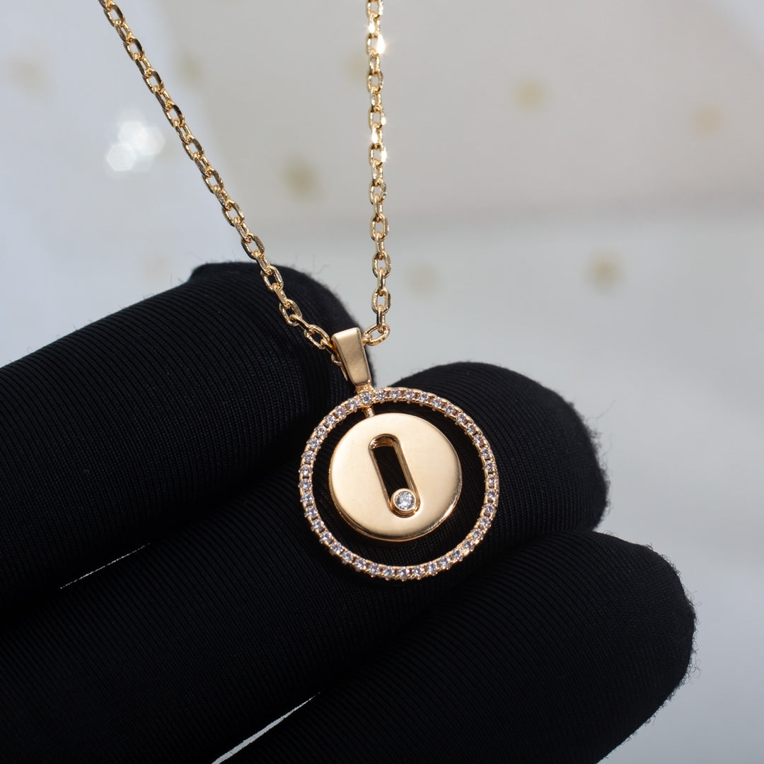 [AuraEcho]LUCKY MOVE PM NECKLACE PINK GOLD DIAMOND