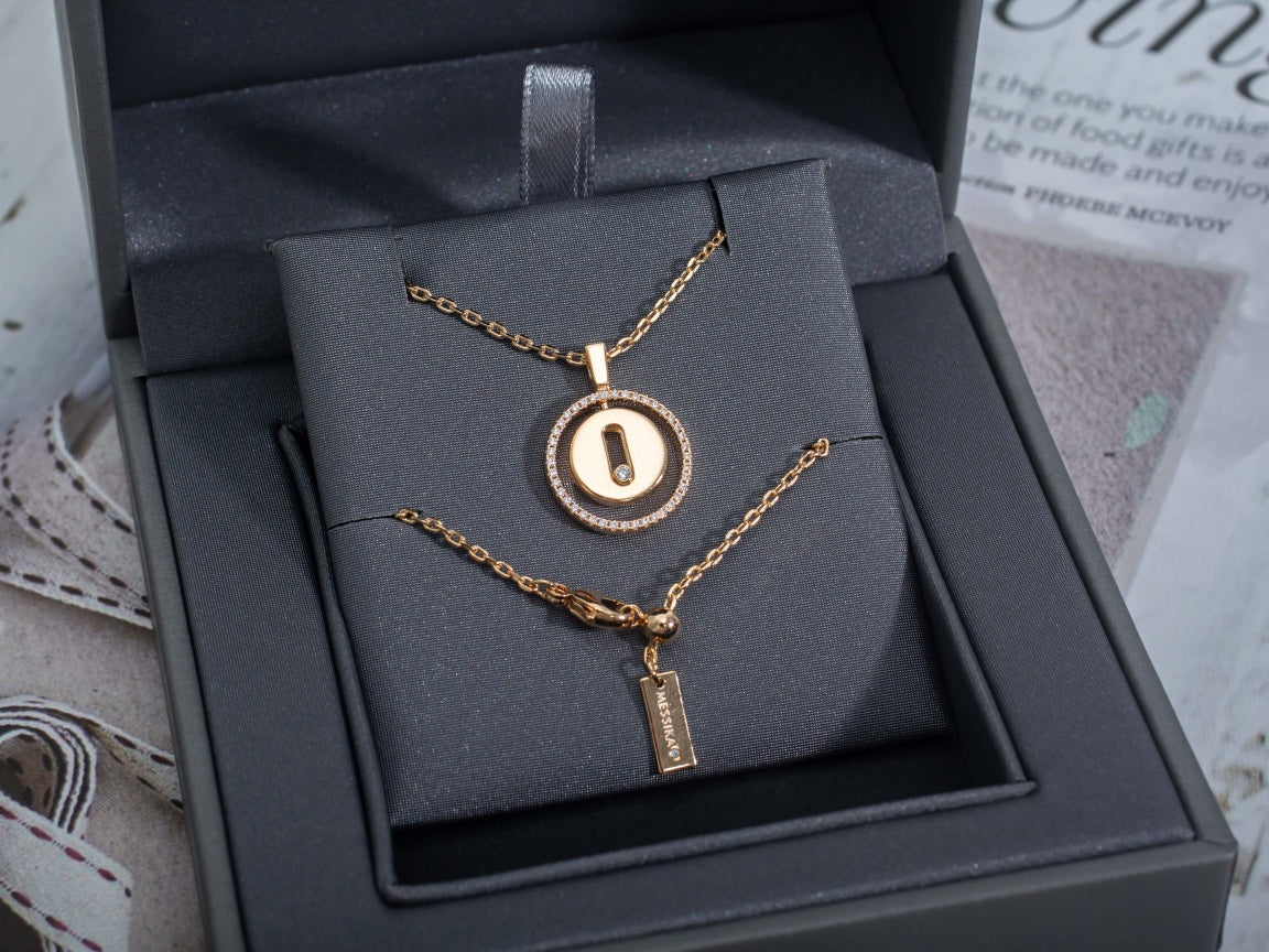 [AuraEcho]LUCKY MOVE PM NECKLACE PINK GOLD DIAMOND