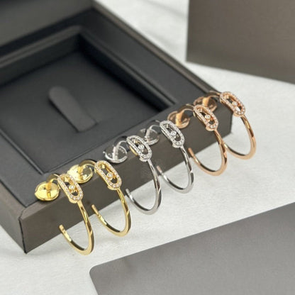 [AuraEcho]CREOLES MOVE UNO PM DIAMOND EARRINGS