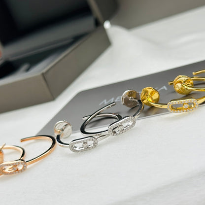 [AuraEcho]CREOLES MOVE UNO PM DIAMOND EARRINGS