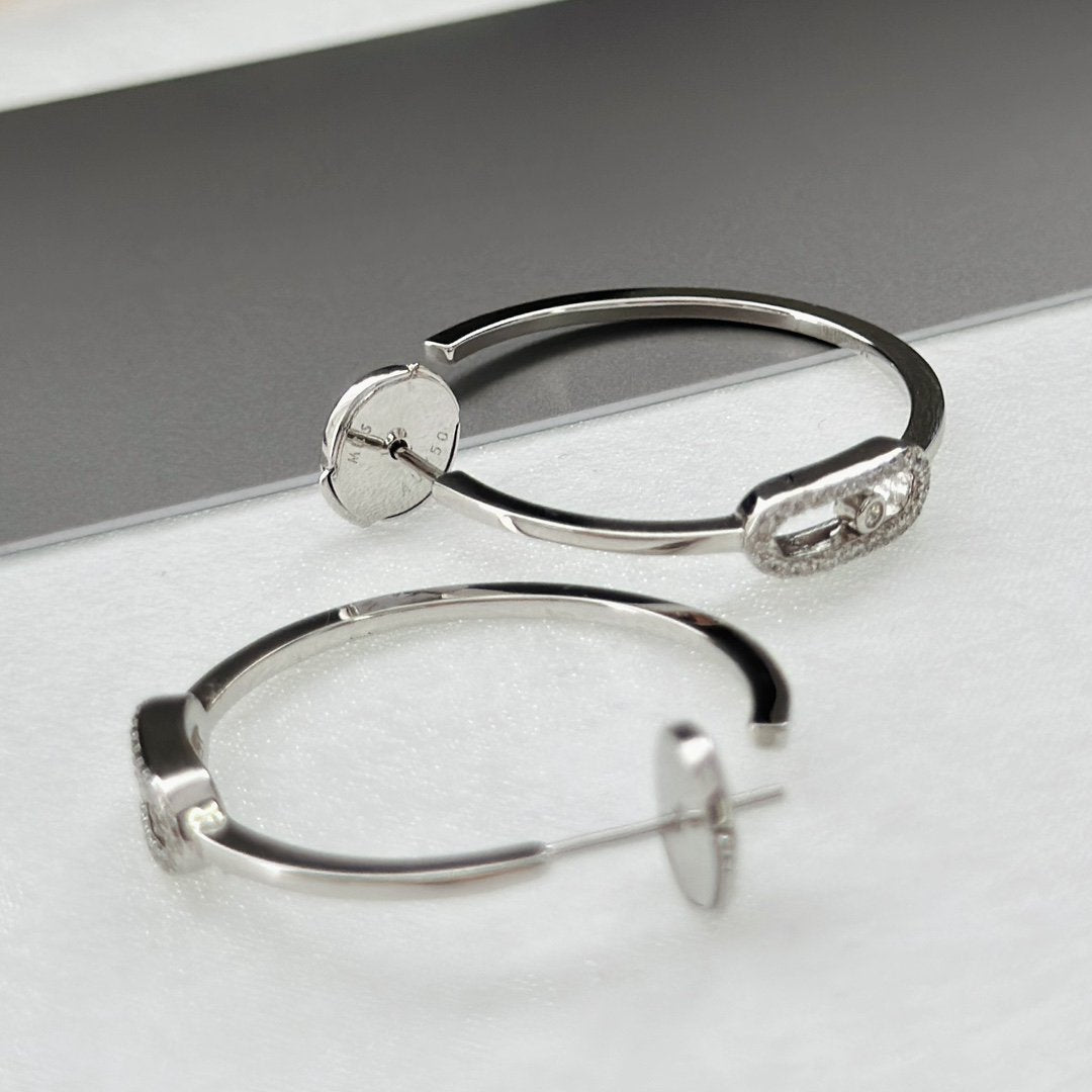 [AuraEcho]CREOLES MOVE UNO PM DIAMOND EARRINGS
