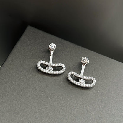 [AuraEcho]MOVE UNO SILVER DIAMOND EARRINGS
