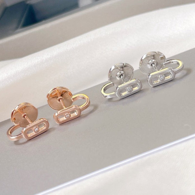 [AuraEcho]CREOLES MOVE UNO MINI 1 DIAMOND EARRINGS