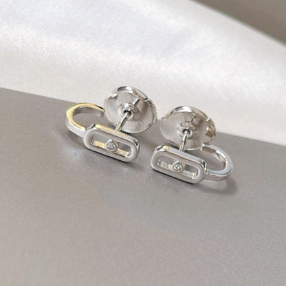 [AuraEcho]CREOLES MOVE UNO MINI 1 DIAMOND EARRINGS