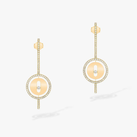 [AuraEcho]LUCKY MOVE ARROW PINK GOLD DIAMOND EARRINGS