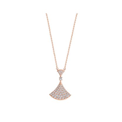 [AuraEcho]DREAM NECKLACE PINK GOLD FULL DIAMOND