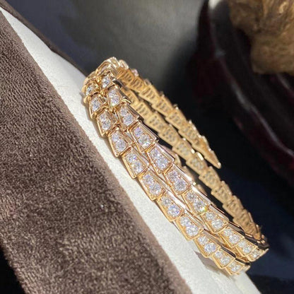 [AuraEcho]SERPENTI BRACELET GOLD DIAMOND DOUBLE ROW