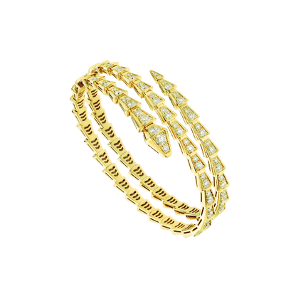 [AuraEcho]SERPENTI BRACELET GOLD DIAMOND DOUBLE ROW