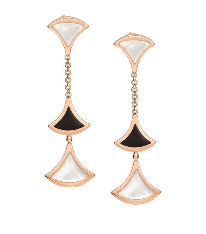 [AuraEcho]DREAM EARRINGS 3 MOTIFS ONYX MOP PINK GOLD