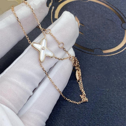 [AuraEcho]JEUX BRACELET WHITE MOP PINK GOLD 1 DIAMOND