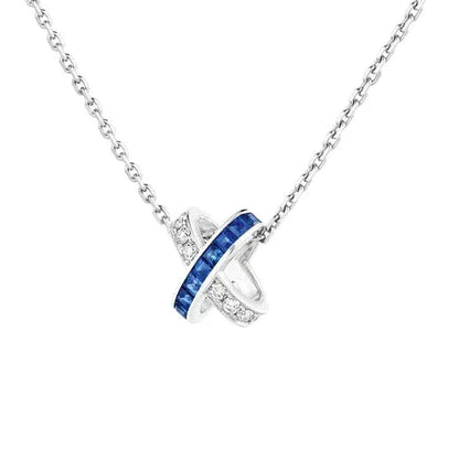[AuraEcho]LIENS DIAMOND SILVER NECKLACE