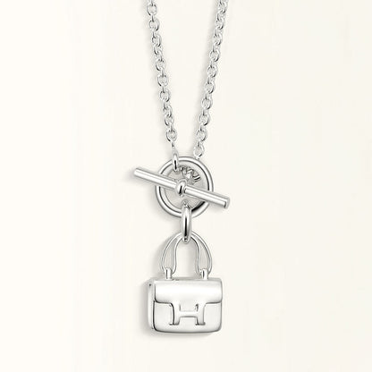 [AuraEcho]POP H PEDANT SILVER NECKLACE