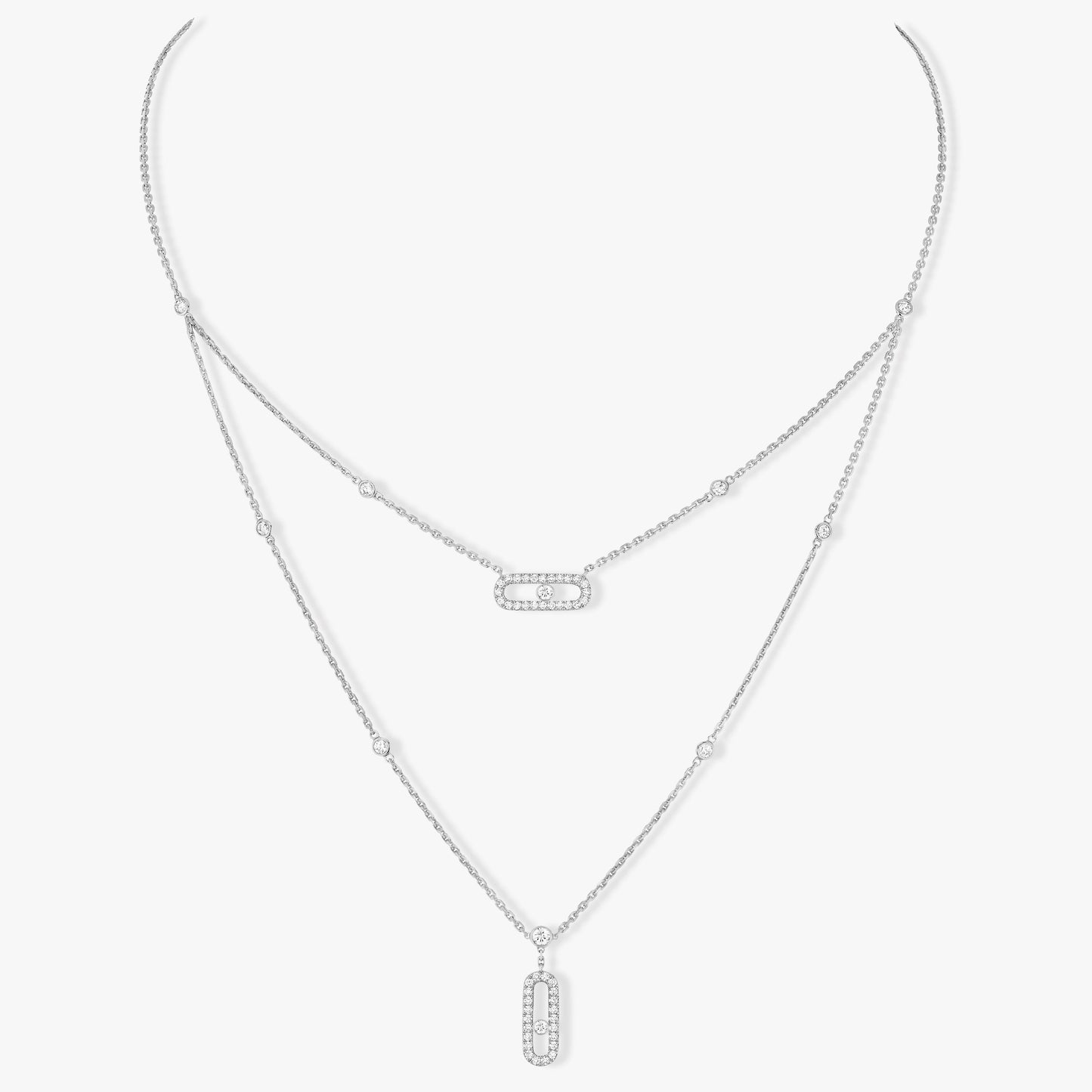 [AuraEcho]MOVE 2 ROW DIAMOND NECKLACE