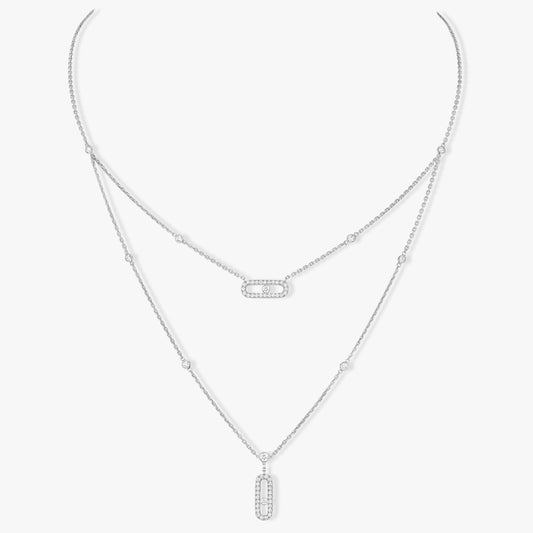[AuraEcho]MOVE 2 ROW DIAMOND NECKLACE