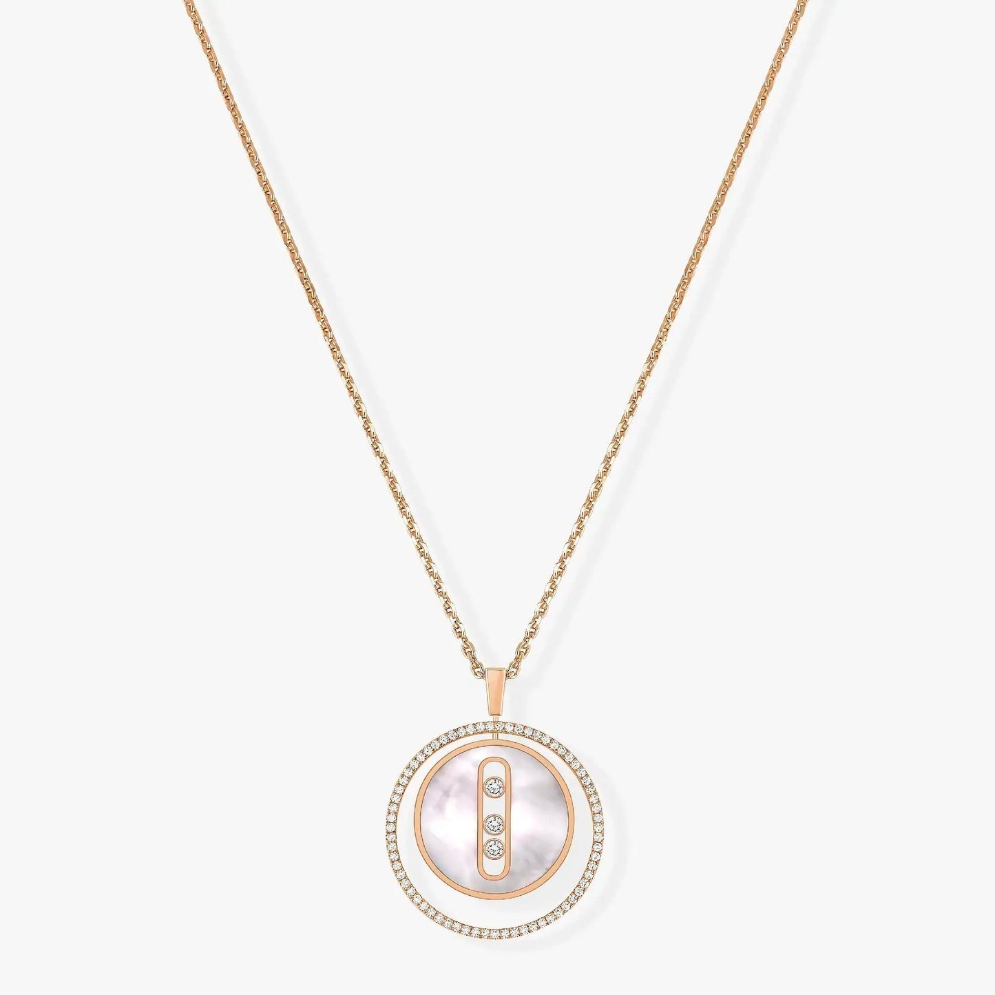 [AuraEcho]LUCKY MOVE MM NACRE BLANCHE DIAMOND NECKLACE