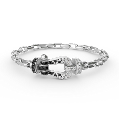 [AuraEcho]FORCE LARGE HORSESHOE CLASP  METAL BRACELET