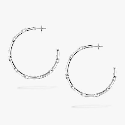 [[AuraEcho]Move Link Diamond Hoop Earrings