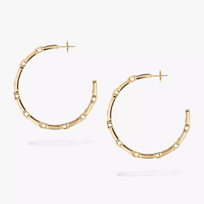 [[AuraEcho]Move Link Diamond Hoop Earrings