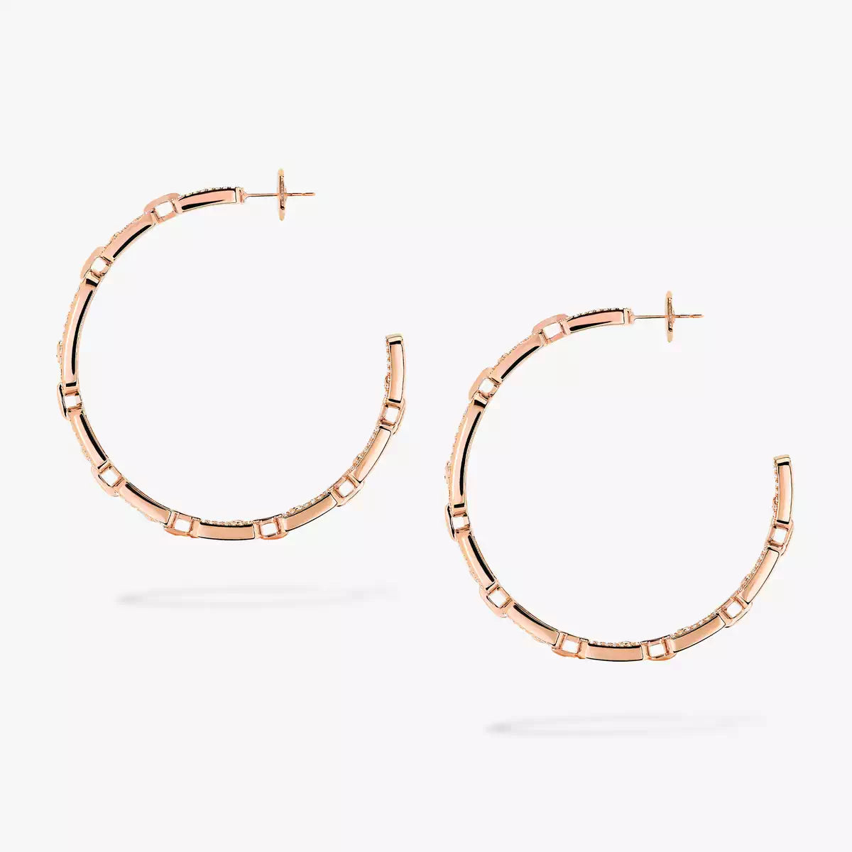 [[AuraEcho]Move Link Diamond Hoop Earrings