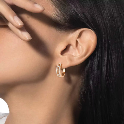 [AuraEcho]Diamond Pave_ Hoop Earrings Move