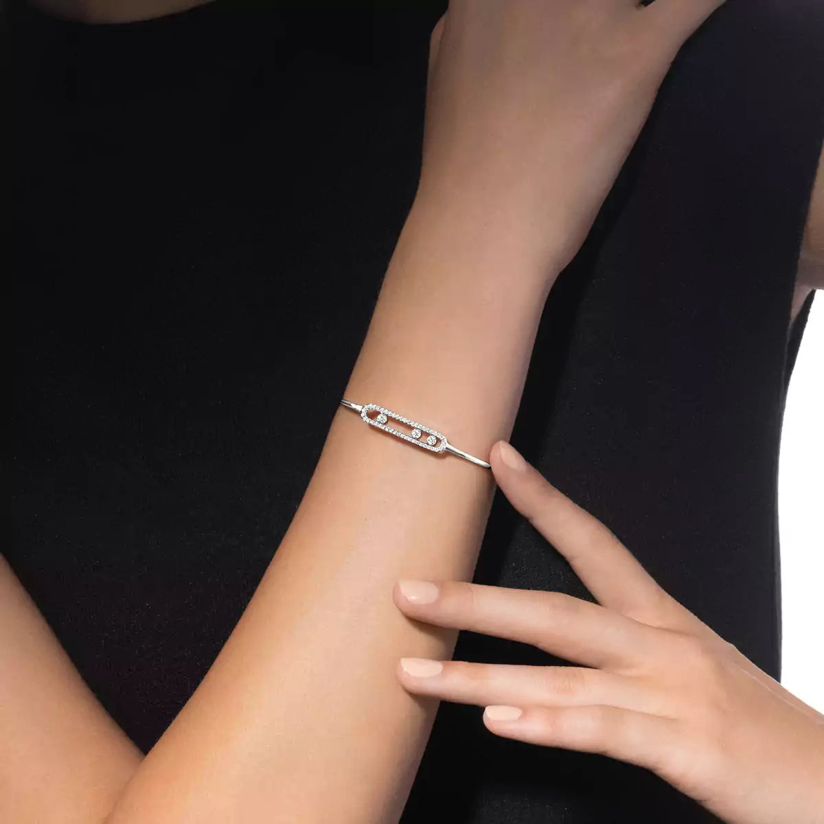 [AuraEcho]Move Pavé Diamond Bangle Bracelet M