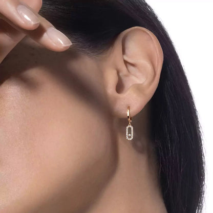 [AuraEcho]Move Uno Single Diamond Hoop Earring