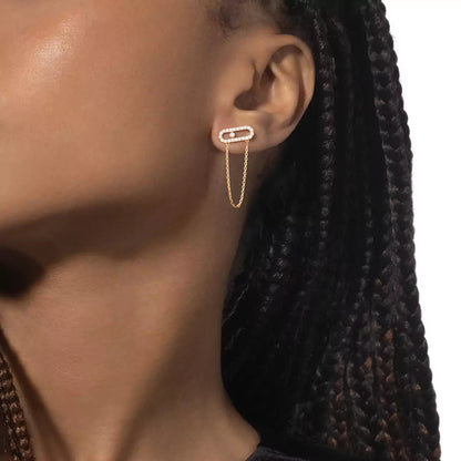 [AuraEcho]Move Uno Diamond Earrings