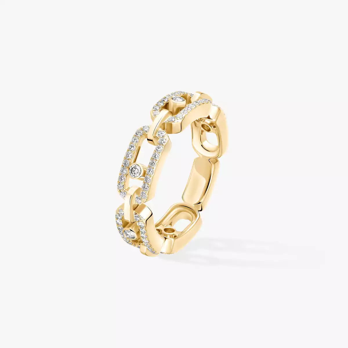 [AuraEcho]Move Link Pave_-Set Diamond Ring in Gold