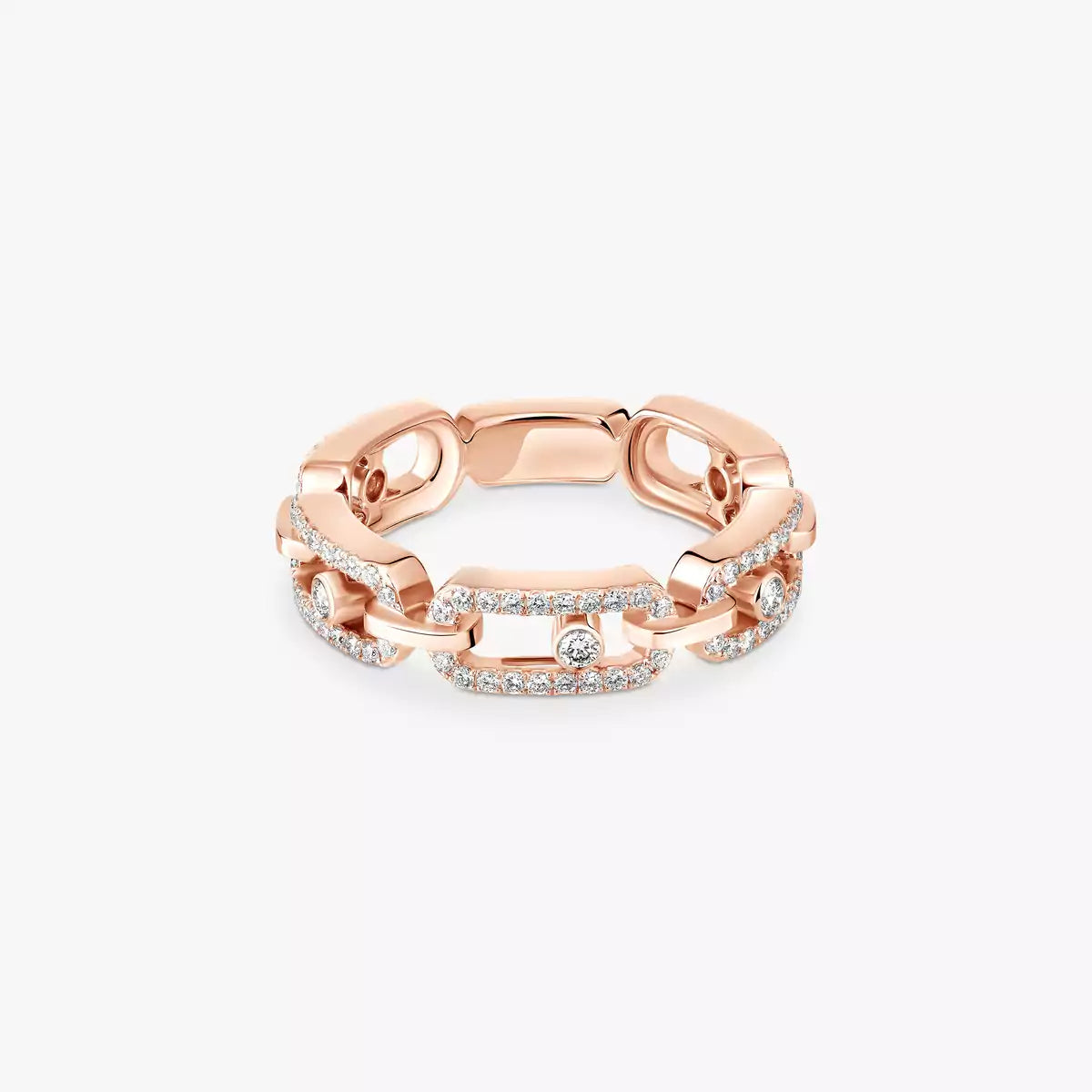[AuraEcho]Move Link Pave_-Set Diamond Ring in Gold