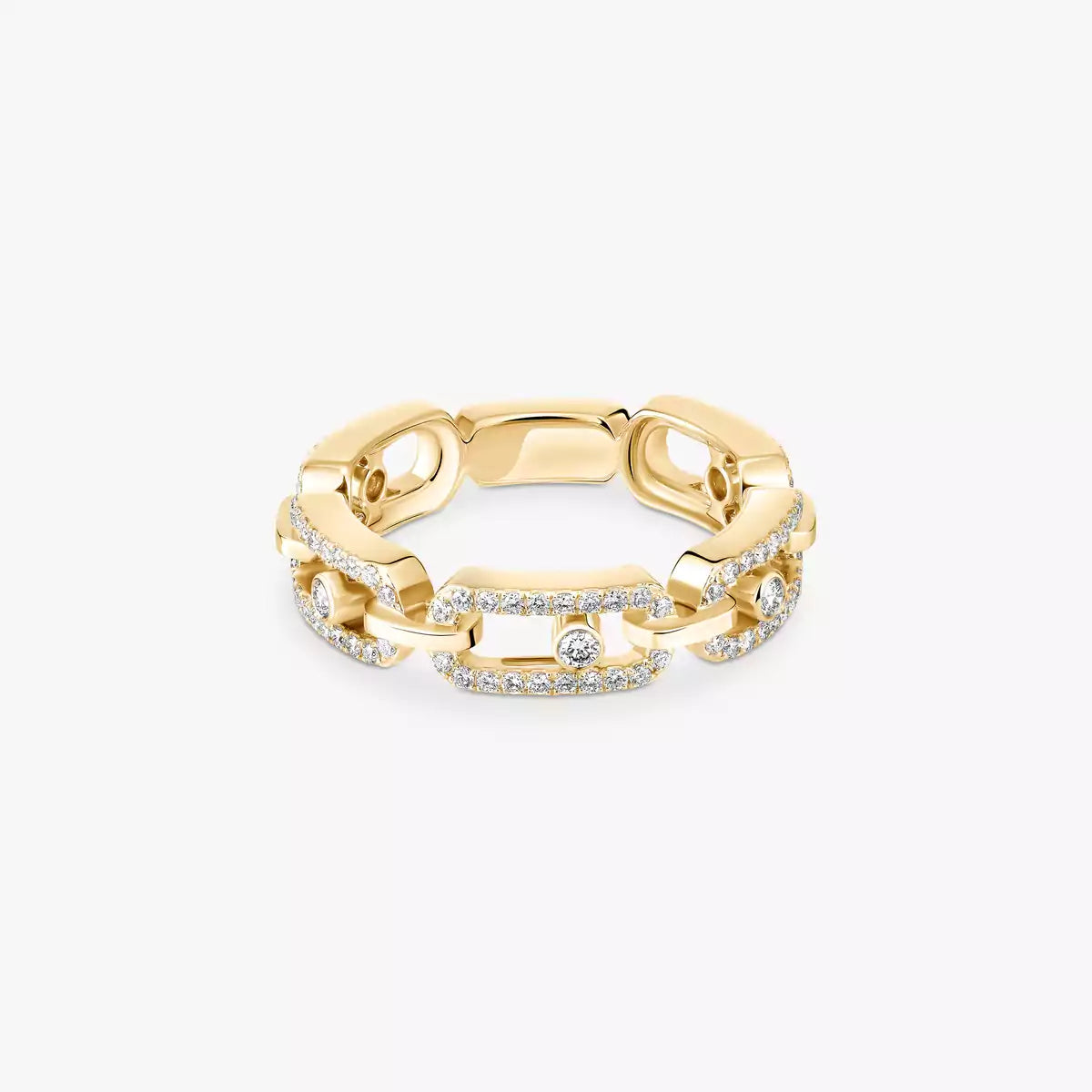 [AuraEcho]Move Link Pave_-Set Diamond Ring in Gold