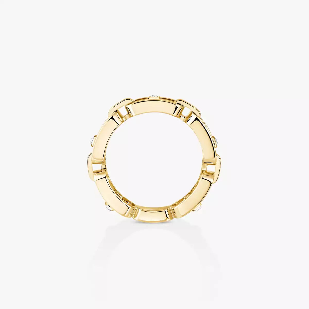 [AuraEcho]Move Link Pave_-Set Diamond Ring in Gold