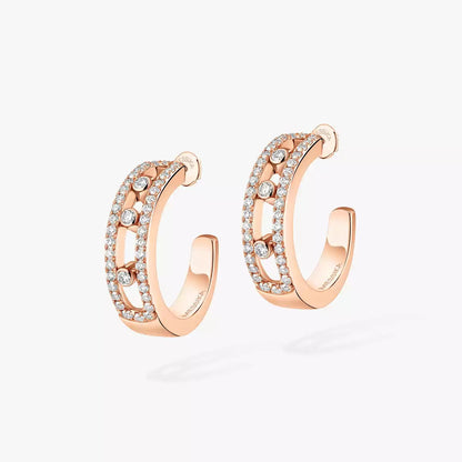 [AuraEcho]Diamond Pave_ Hoop Earrings Move