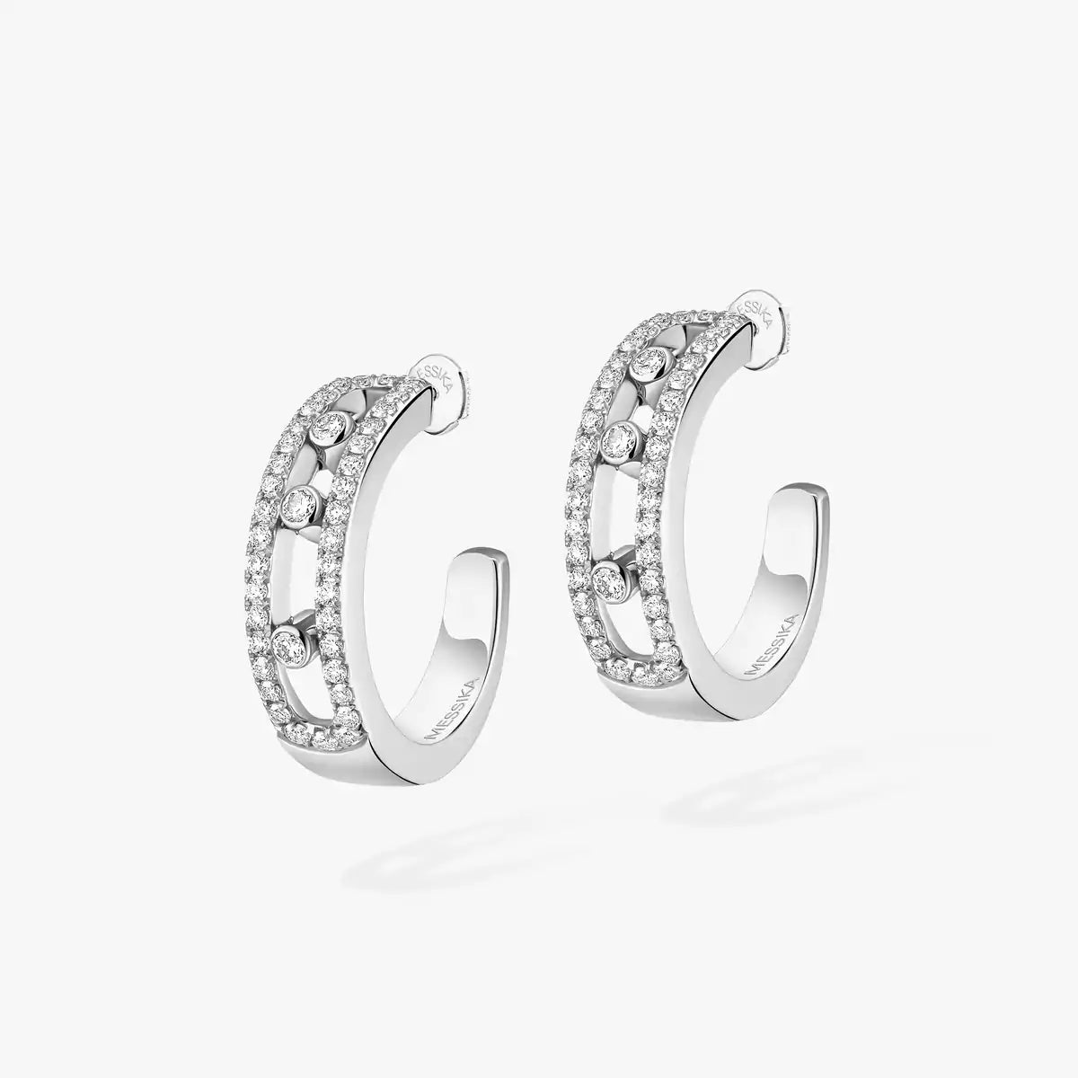 [AuraEcho]Diamond Pave_ Hoop Earrings Move