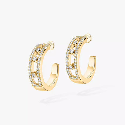 [AuraEcho]Diamond Pave_ Hoop Earrings Move