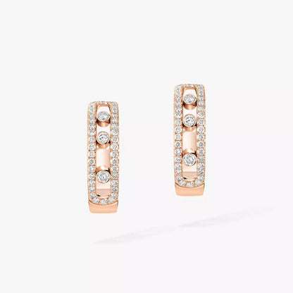 [AuraEcho]Diamond Pave_ Hoop Earrings Move