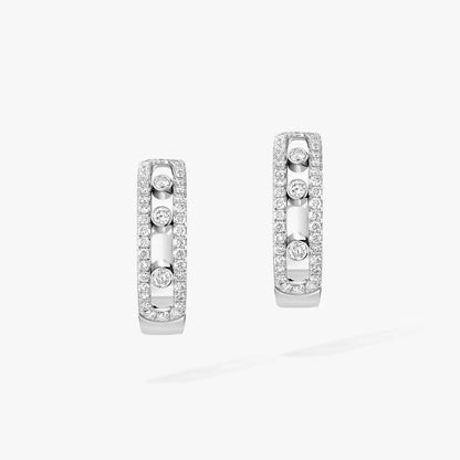 [AuraEcho]Diamond Pave_ Hoop Earrings Move