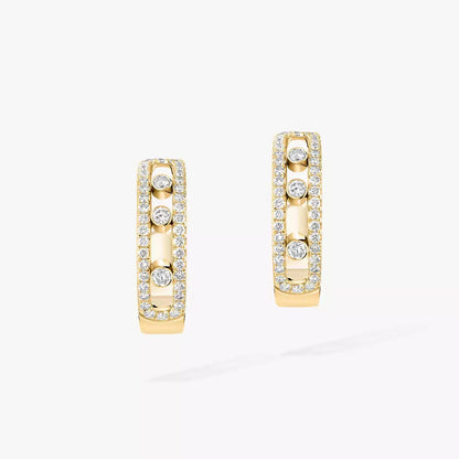 [AuraEcho]Diamond Pave_ Hoop Earrings Move