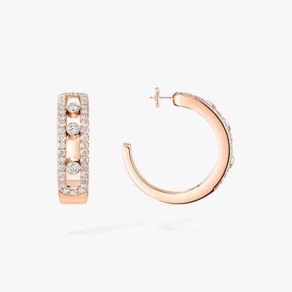 [AuraEcho]Diamond Pave_ Hoop Earrings Move