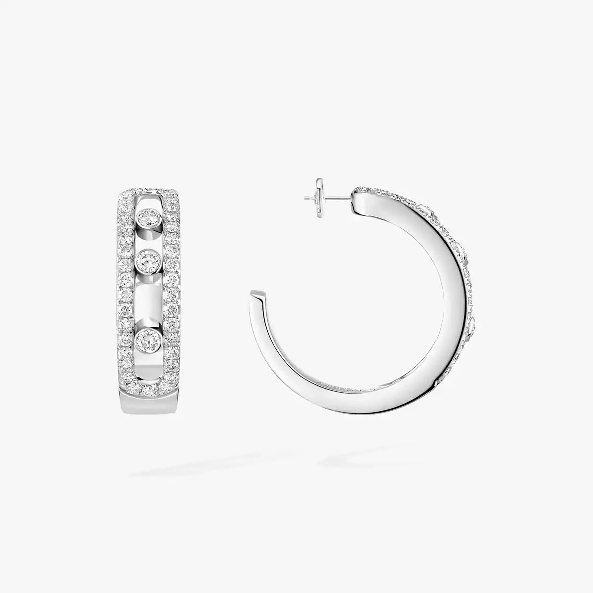 [AuraEcho]Diamond Pave_ Hoop Earrings Move