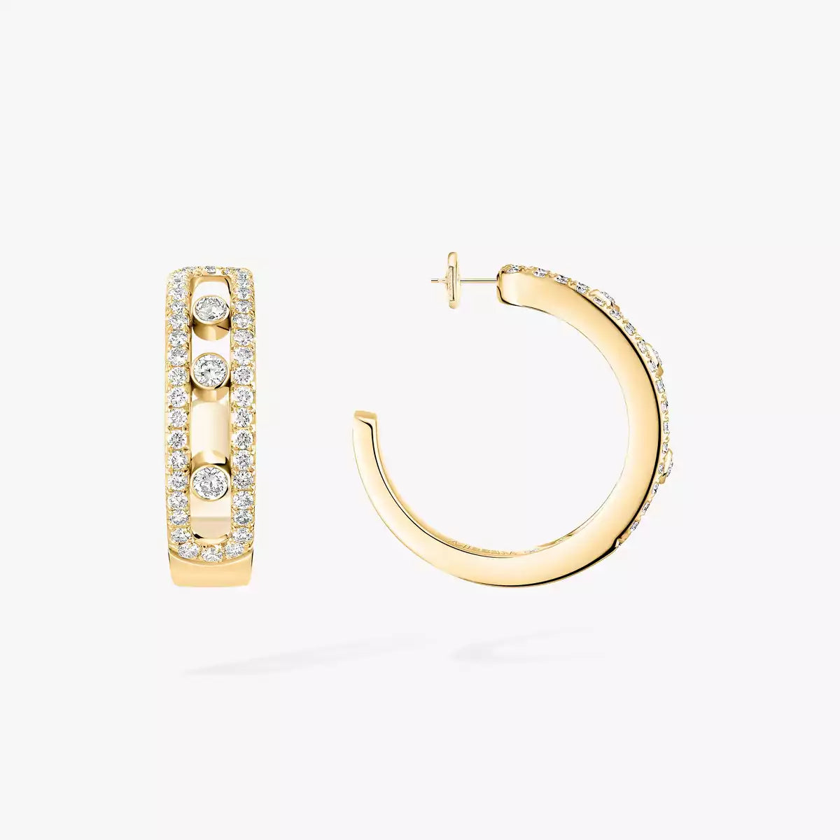 [AuraEcho]Diamond Pave_ Hoop Earrings Move