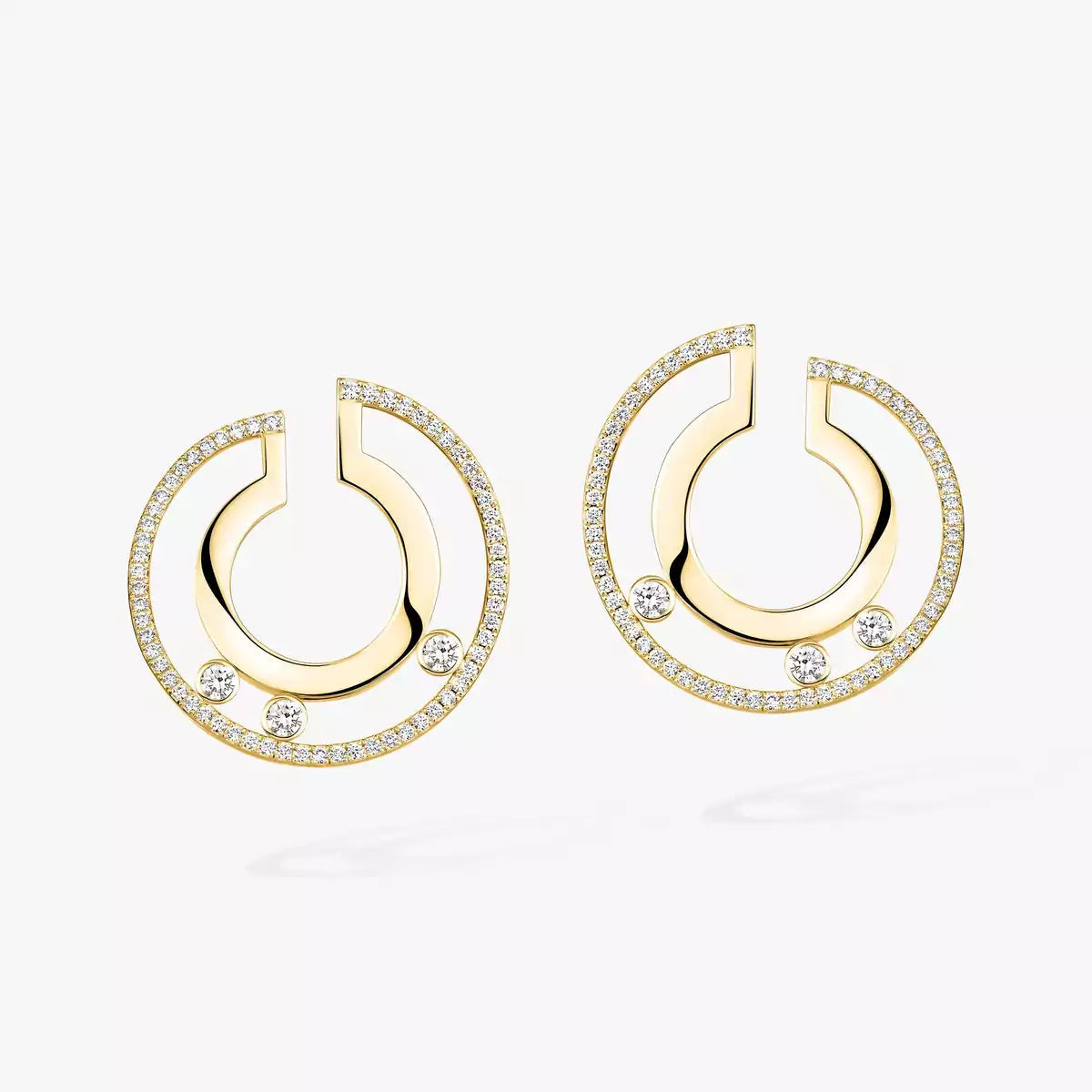 [AuraEcho]Move Romane Small Diamond Hoop Earrings