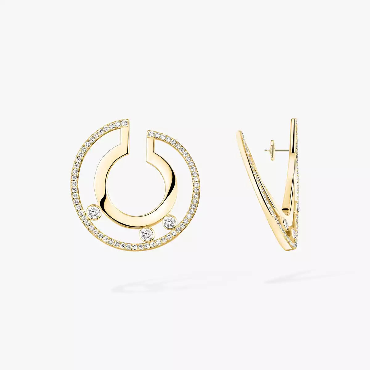 [AuraEcho]Move Romane Small Diamond Hoop Earrings