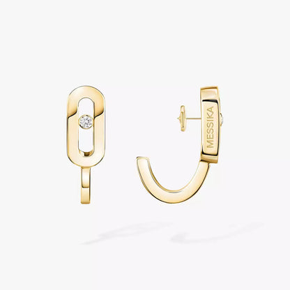 [AuraEcho]Diamond Mini Hoop Earrings Move Classique
