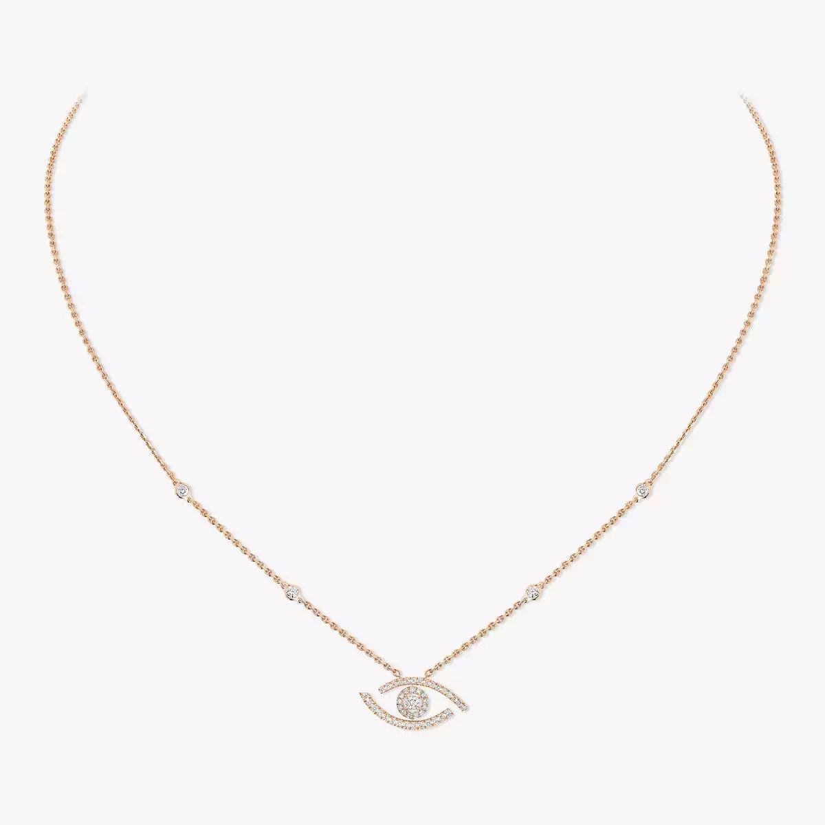 [AuraEcho]Pave_ Diamond Necklace Lucky Eye