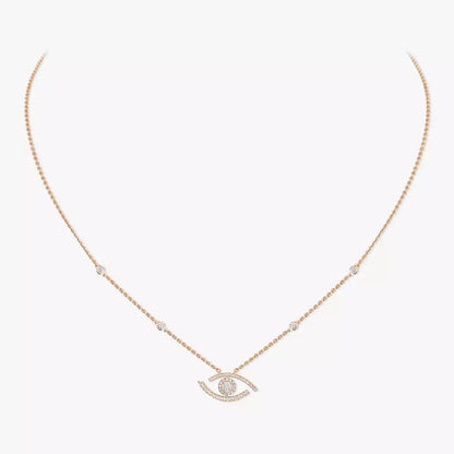 [AuraEcho]Pave_ Diamond Necklace Lucky Eye
