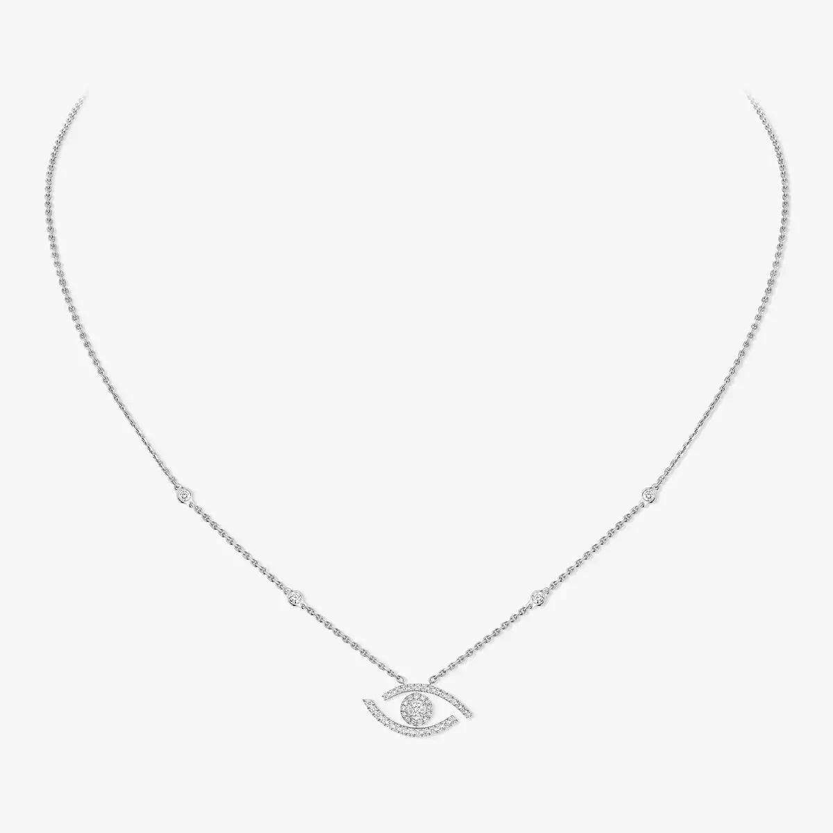 [AuraEcho]Pave_ Diamond Necklace Lucky Eye