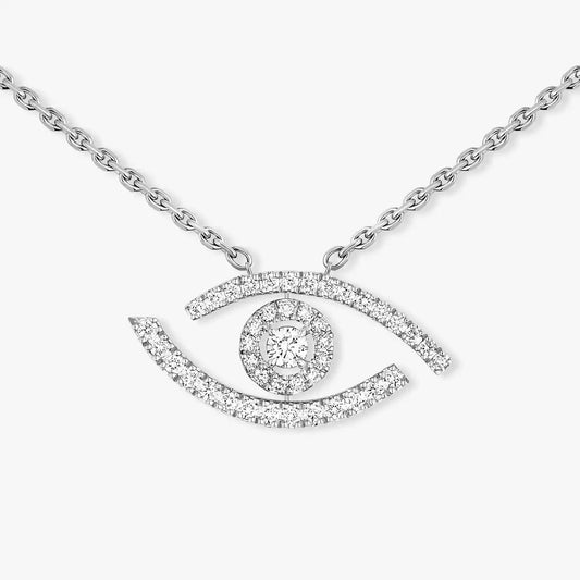 [AuraEcho]Pave_ Diamond Necklace Lucky Eye