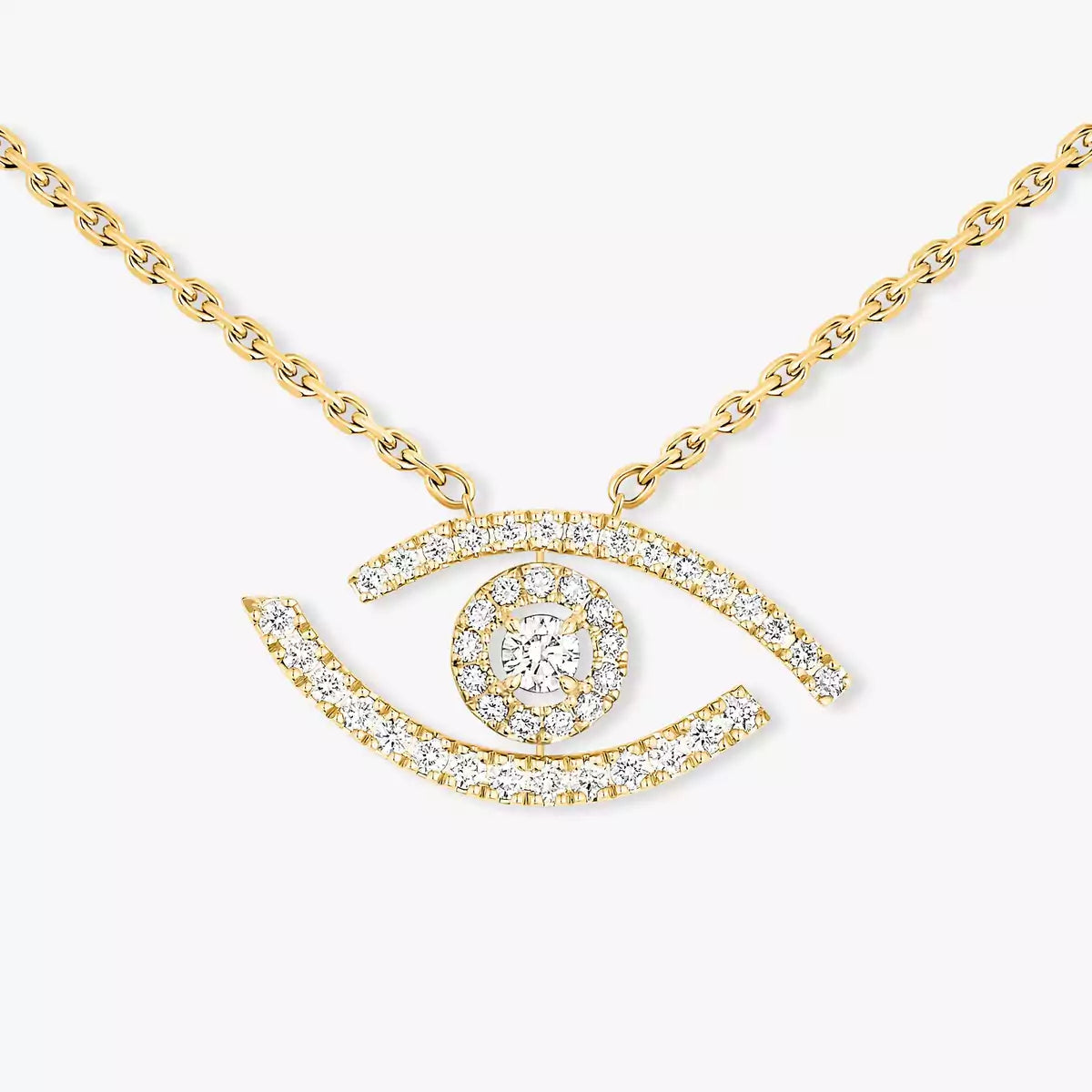 [AuraEcho]Pave_ Diamond Necklace Lucky Eye